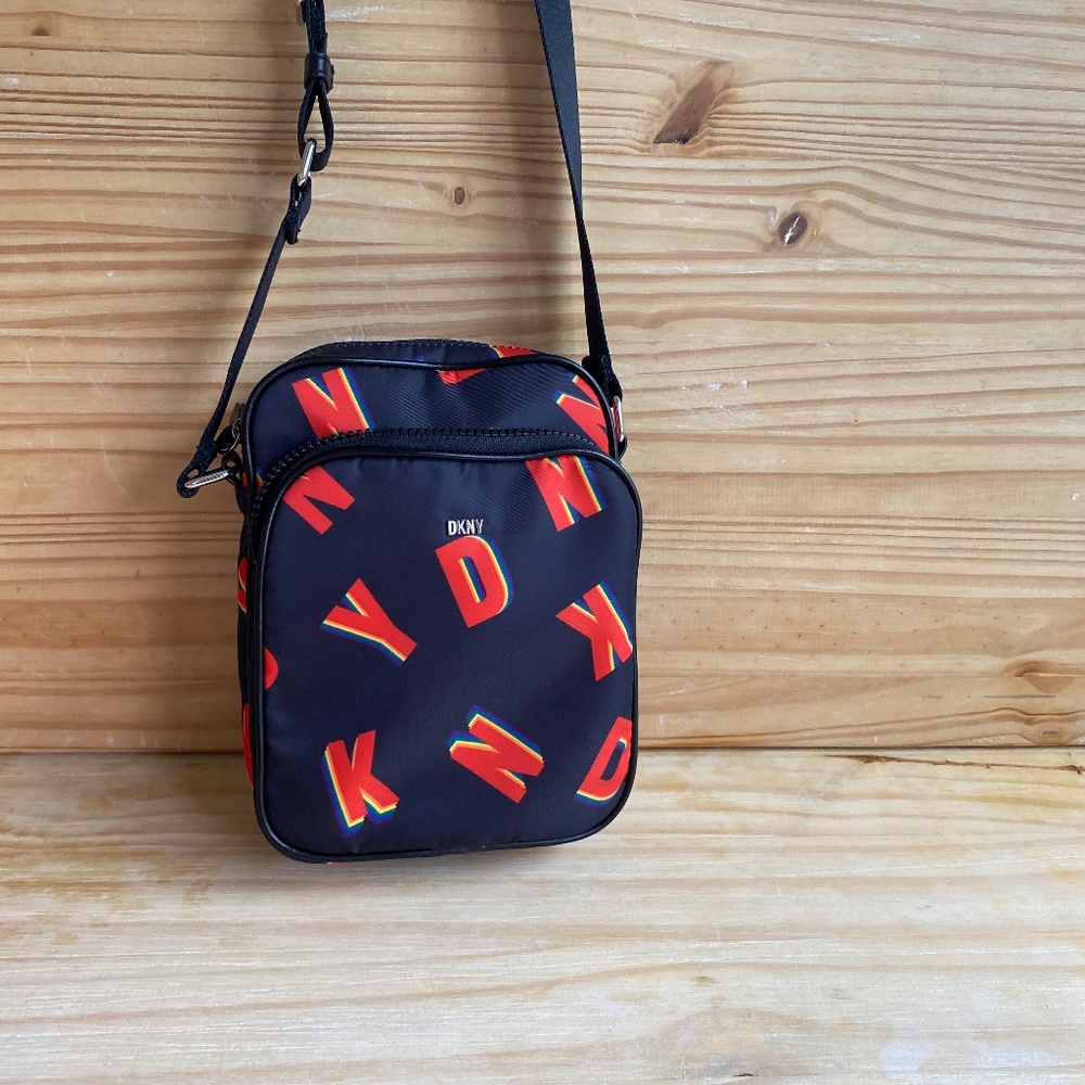 Dkny Black And Colorful Logo Crossbody Bag Gem